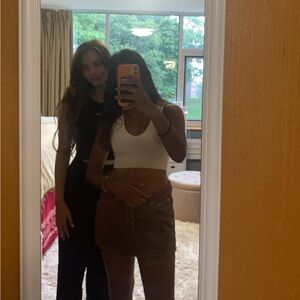 GARAGE BROWN MINI SKIRT